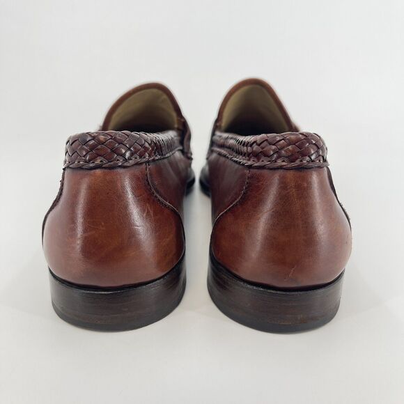 Allen Edmonds Size 11.5 D Maxfield Brown Leather Tasseled Loafers Braided Trim main image 9